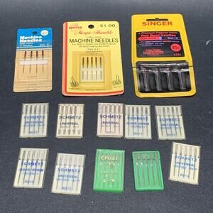 Vintage Machine Sewing Needles Singer White Schmetz Lot Of 13 Nos & Used
